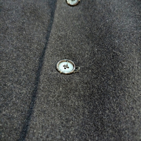 Mario Valente Merino Lambswool Coat 40 Charcoal Black Made In Italy Quiet Luxury - Picture 2 of 13